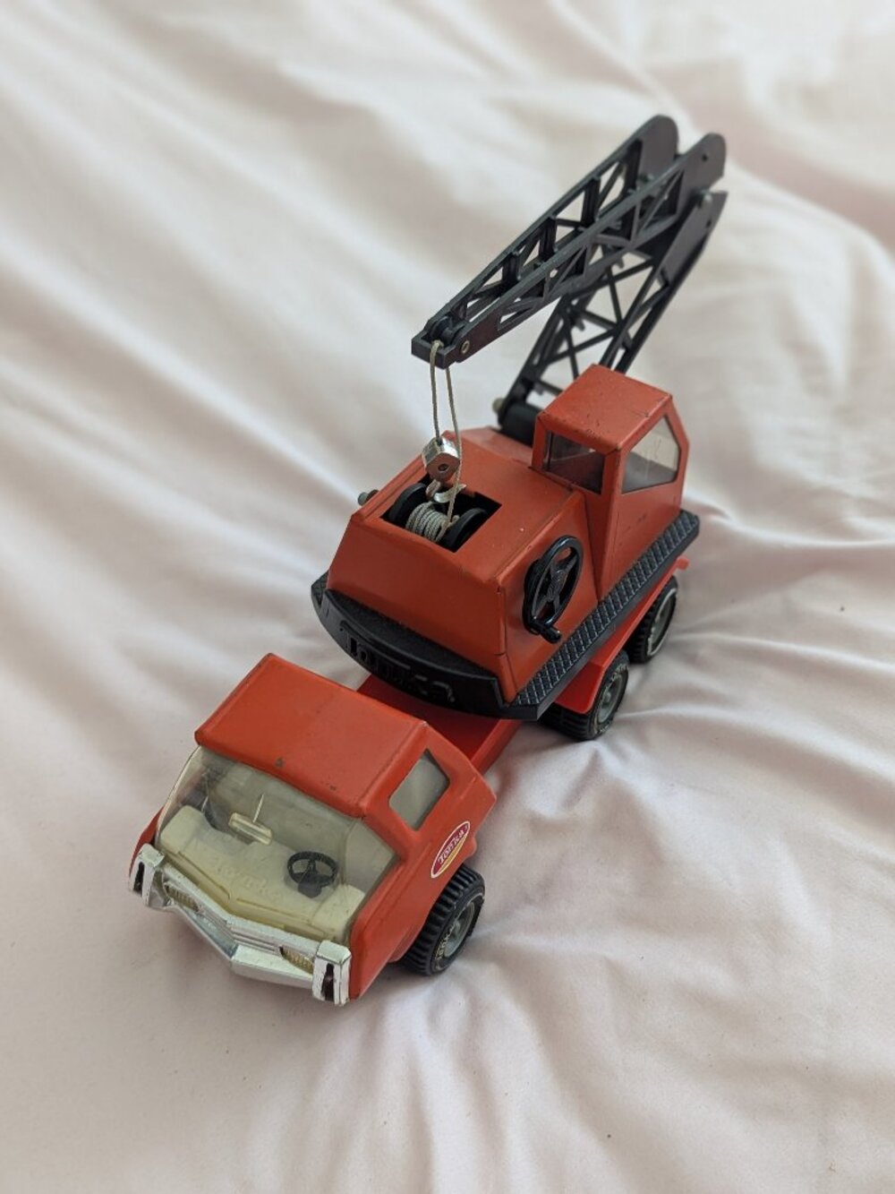 Tonka Orange Vintage Pressed Steel Crane Truck